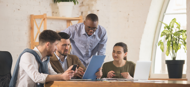 Team working together in a studio